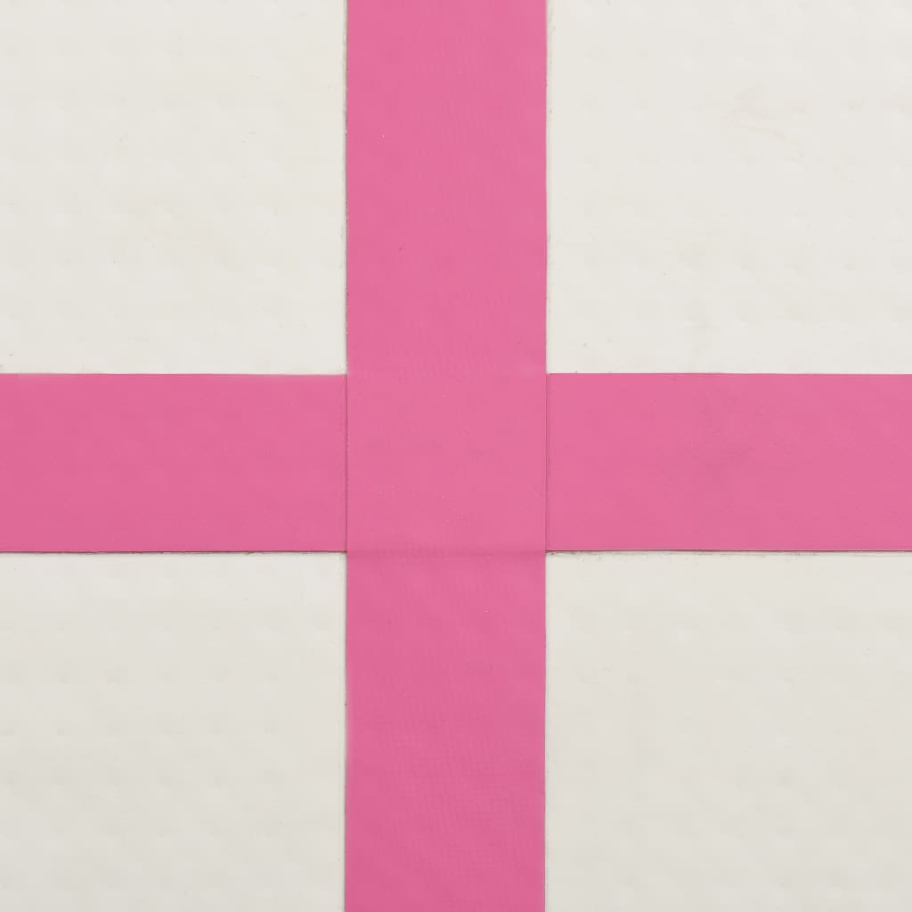 vidaXL Mata gimnastyczna z pompką, 200x200x10 cm, PVC, różowa
