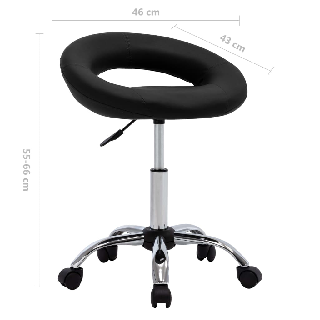 vidaXL Krzesło robocze na kółkach, czarne, sztuczna skóra