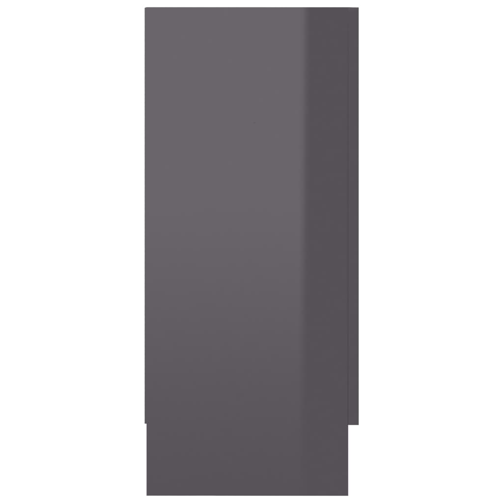 vidaXL Witryna na wysoki połysk, szara, 120x30,5x70 cm