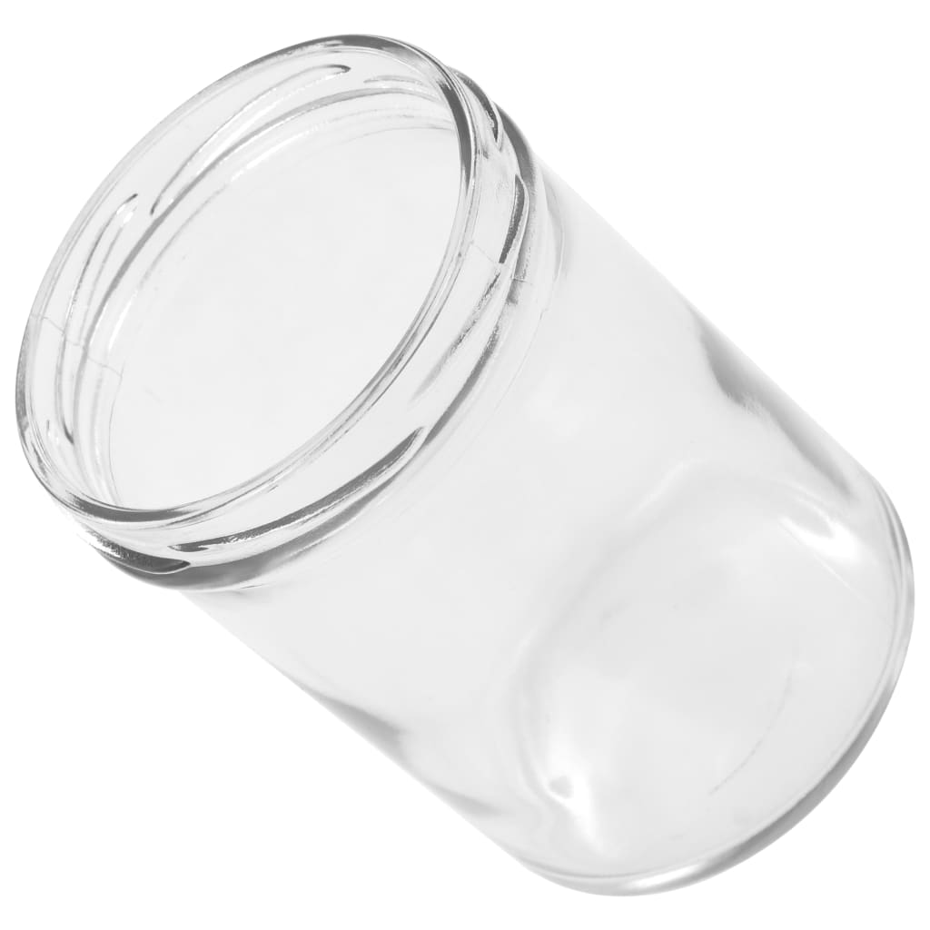 vidaXL Szklane słoiki, biało-fioletowe pokrywki, 48 szt., 400 ml