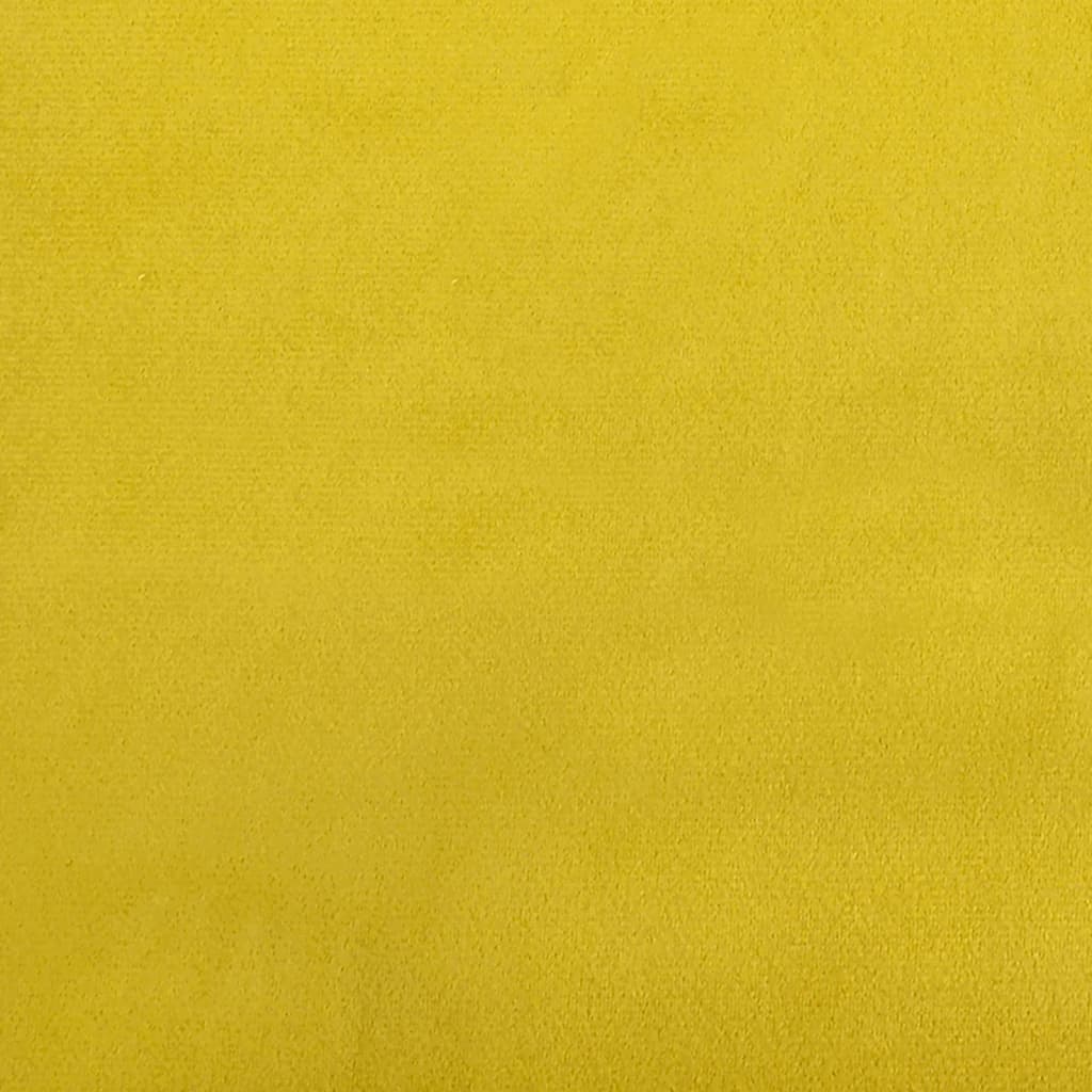 vidaXL 2-os. kanapa rozkładana, z podnóżkiem, żółta, aksamit