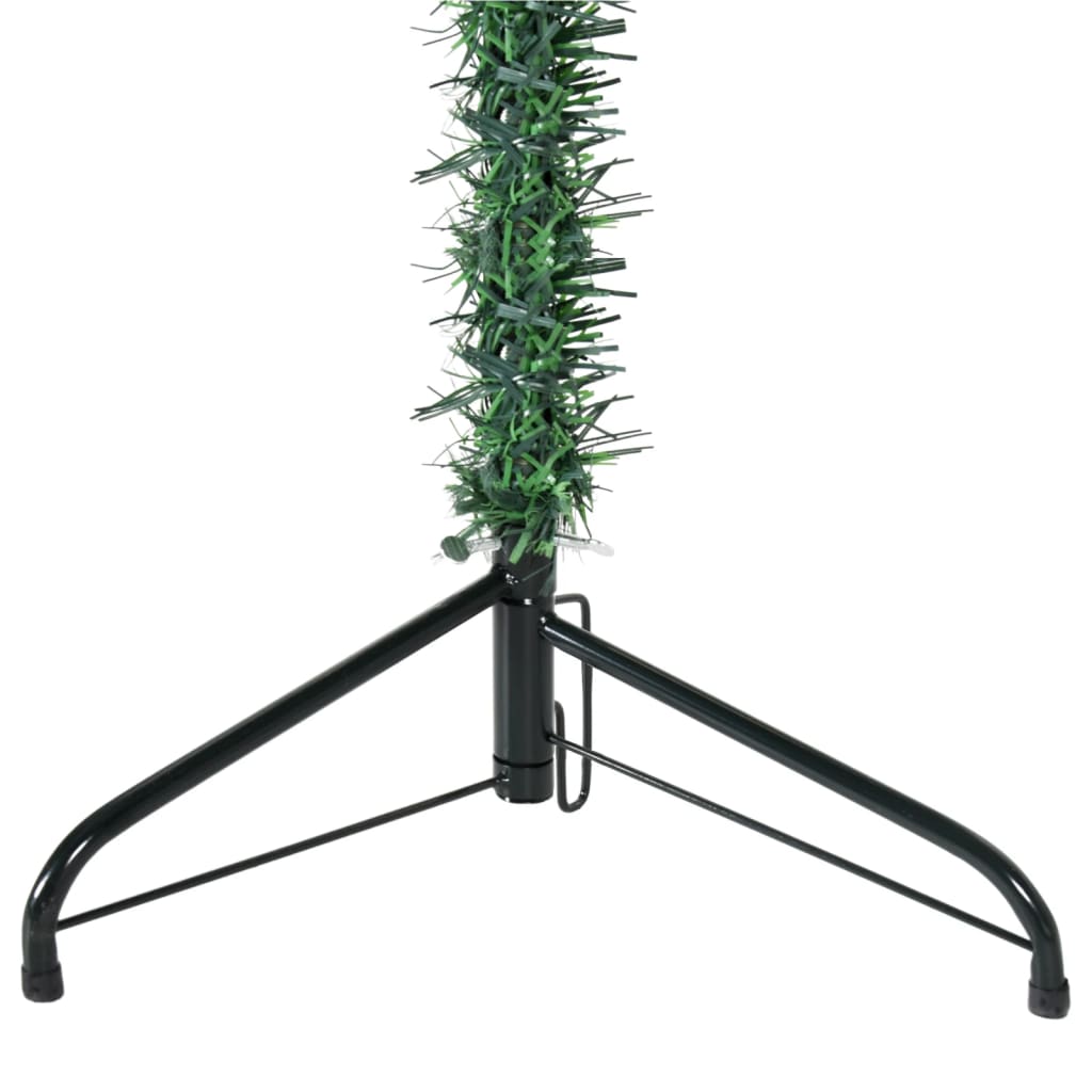 vidaXL Smukła choinka połówka ze stojakiem, sztuczna, zielona, 150 cm
