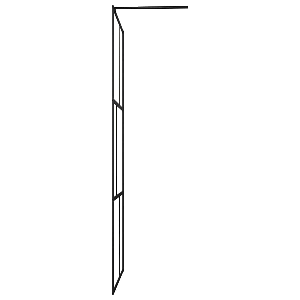 vidaXL Ścianka prysznicowa z hartowanego szkła, czarna, 100 x 195 cm