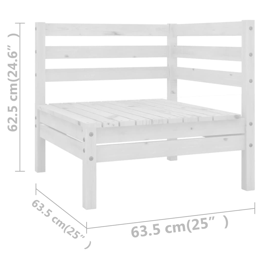 vidaXL 14-cz. zestaw wypoczynkowy do ogrodu, biały, drewno sosnowe