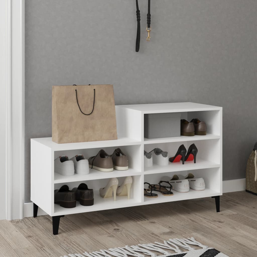vidaXL Półka na buty, biały, 102x36x60 cm, materiał drewnopochodny