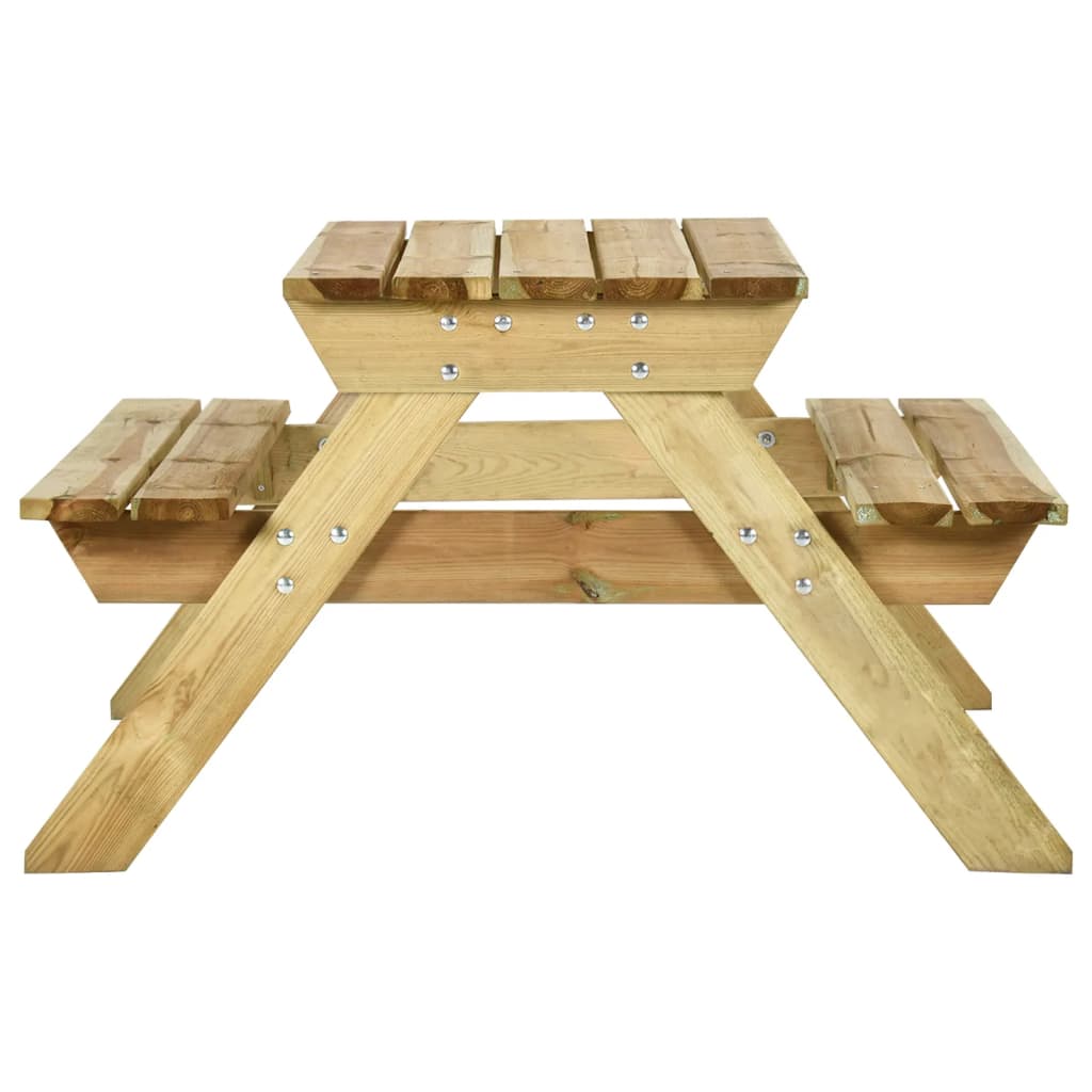 vidaXL Stół piknikowy z ławkami, 110x123x73 cm, impregnowana sosna