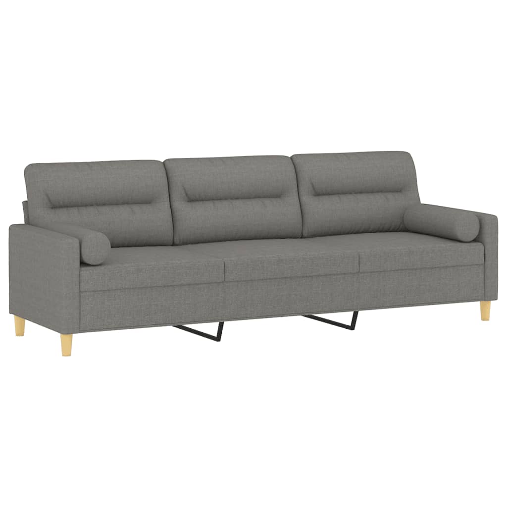 vidaXL 3-osobowa sofa wypoczynkowa z poduszkami, ciemnoszara, 210 cm