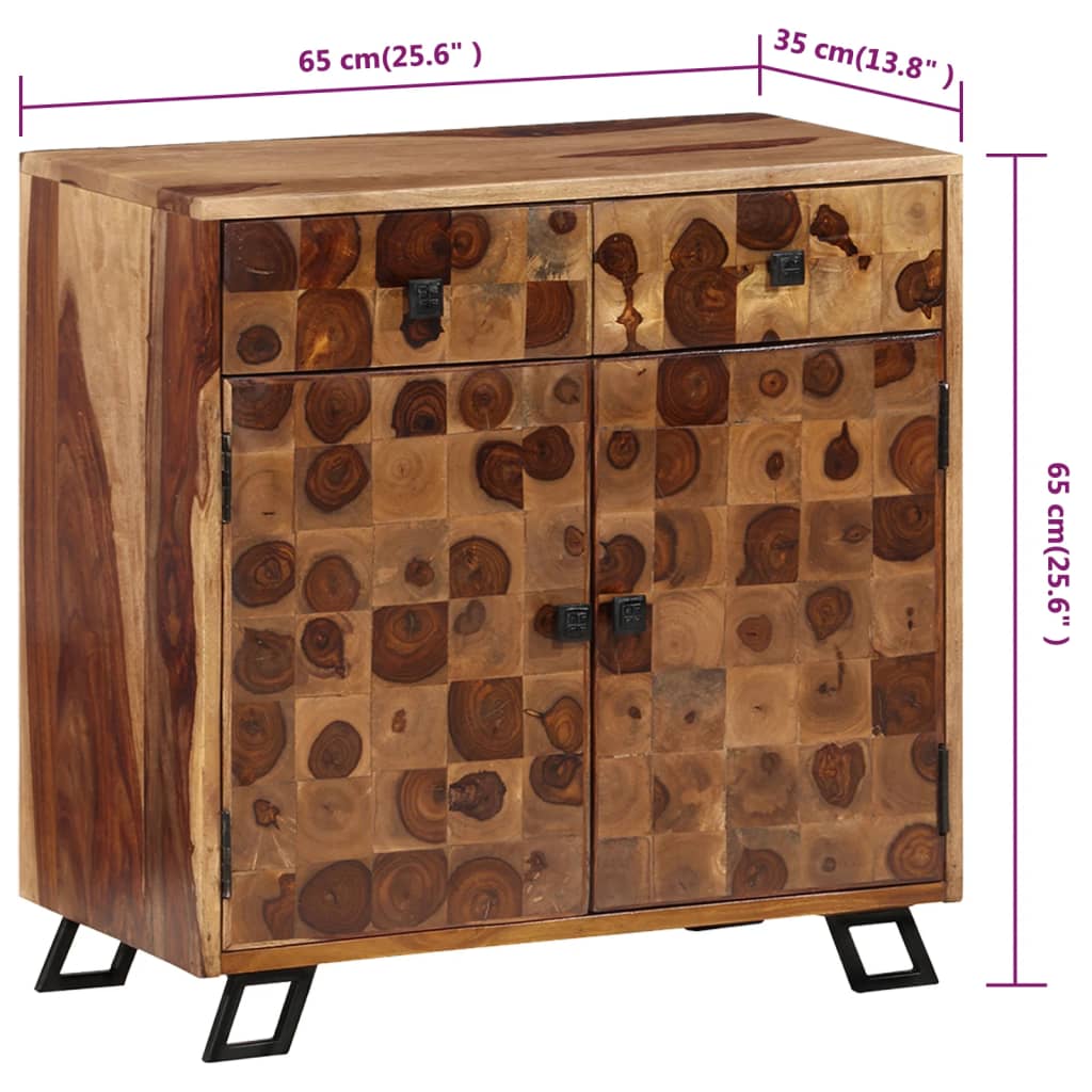 vidaXL Kredens z litego drewna sheesham, 65 x 35 x 65 cm