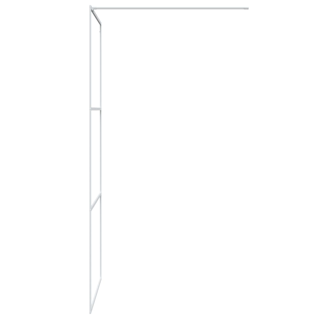 vidaXL Ścianka prysznicowa, biała, 90x195 cm, przezroczyste szkło ESG