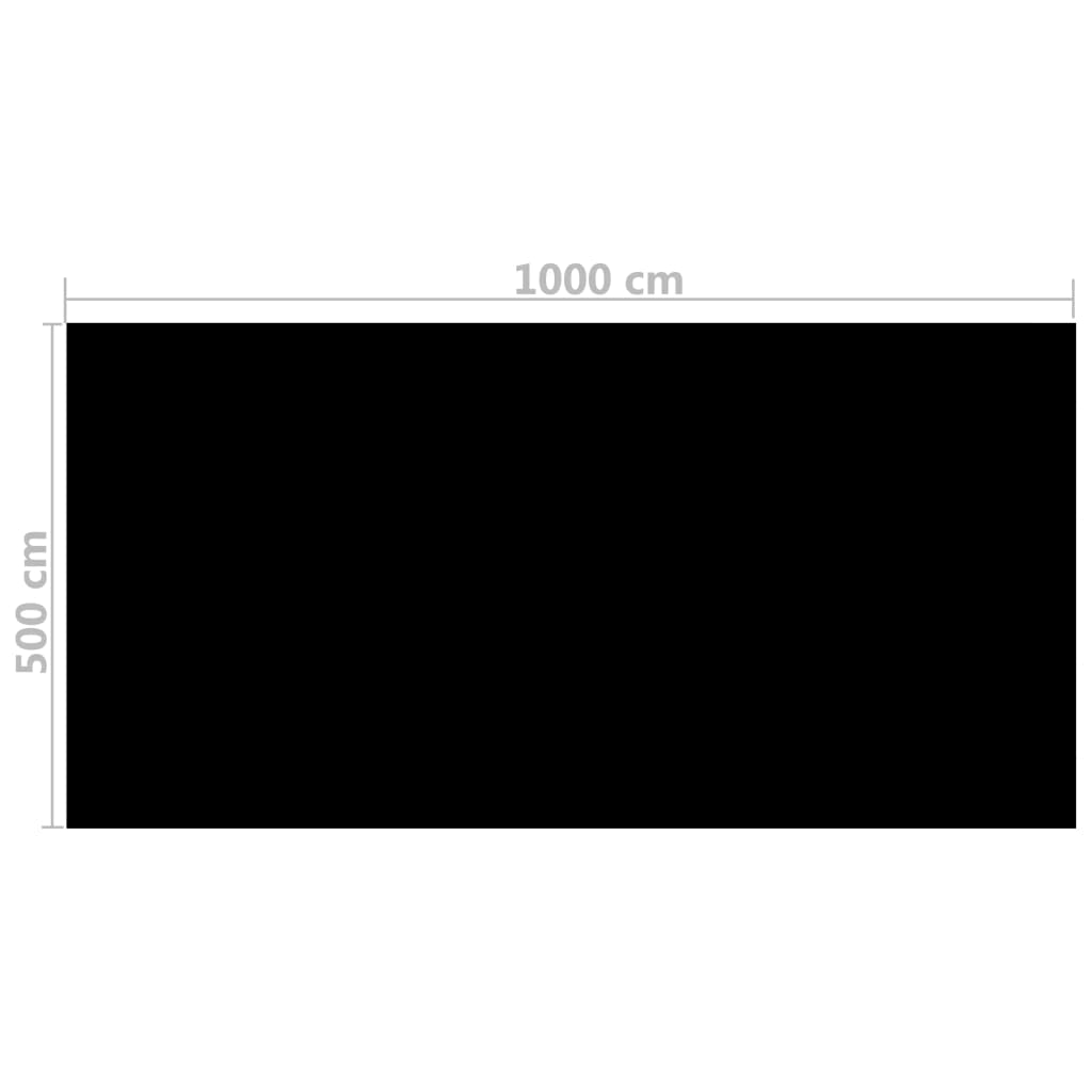Prostokątna folia na basen, PE, czarna 10 x 5 m