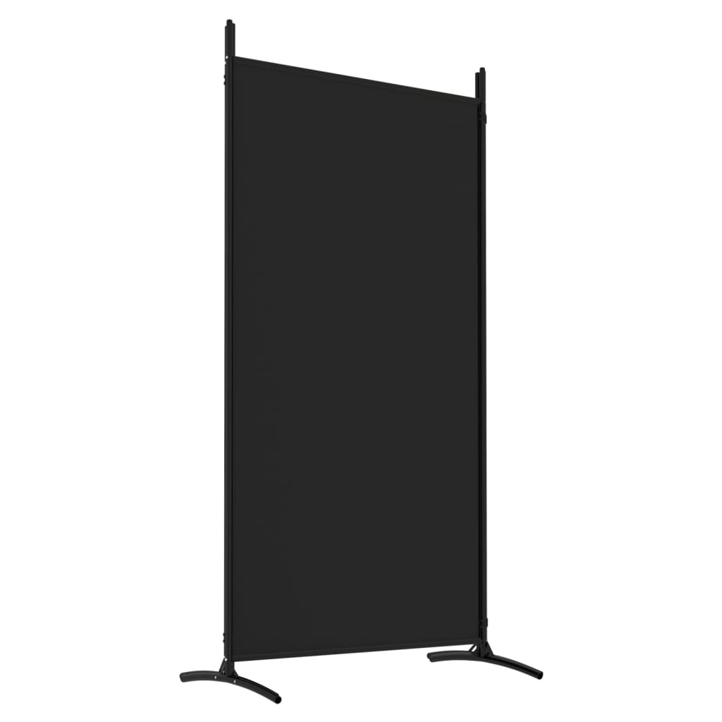 vidaXL Parawan 4-panelowy, czarny, 346x180 cm, tkanina