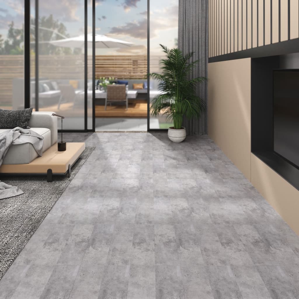 vidaXL Panele podłogowe z PVC, 4,46 m², 3 mm, cementowy brąz
