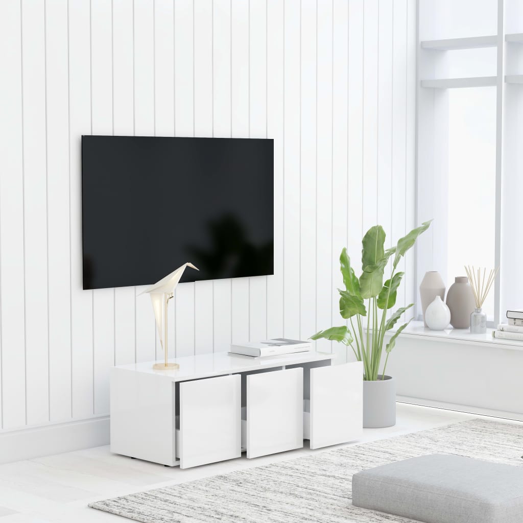 vidaXL Szafka pod telewizor, biała, 80x34x30 cm, płyta wiórowa