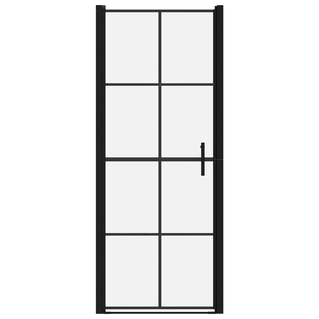 vidaXL Drzwi prysznicowe, hartowane szkło, 91 x 195 cm, czarne
