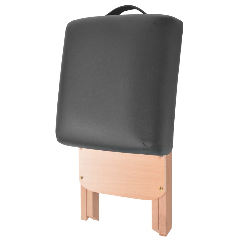 vidaXL Składany stołek do masażu, grubość siedziska 12 cm, czarny