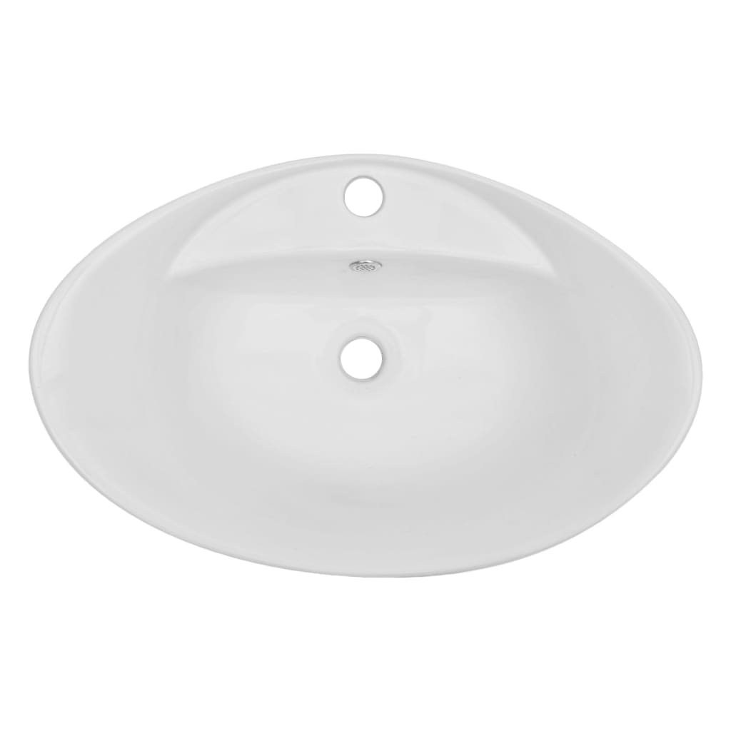 vidaXL Trzyczęściowy zestaw mebli do łazienki, ceramiczny, dębowy