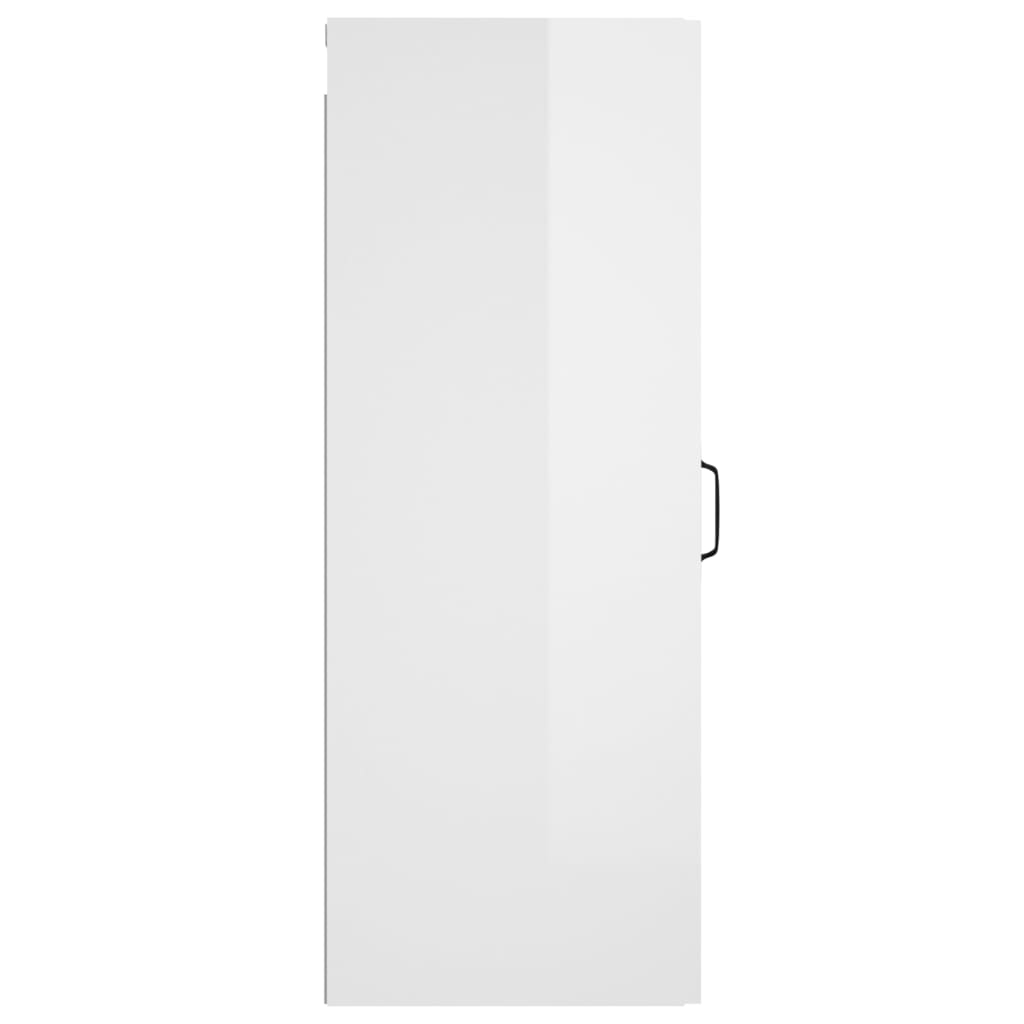 vidaXL Szafka wisząca, biała o wysokim połysku, 34,5x34x90 cm