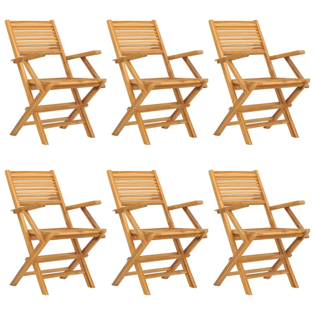 vidaXL Składane krzesła ogrodowe, 6 szt., 55x62x90 cm, drewno tekowe