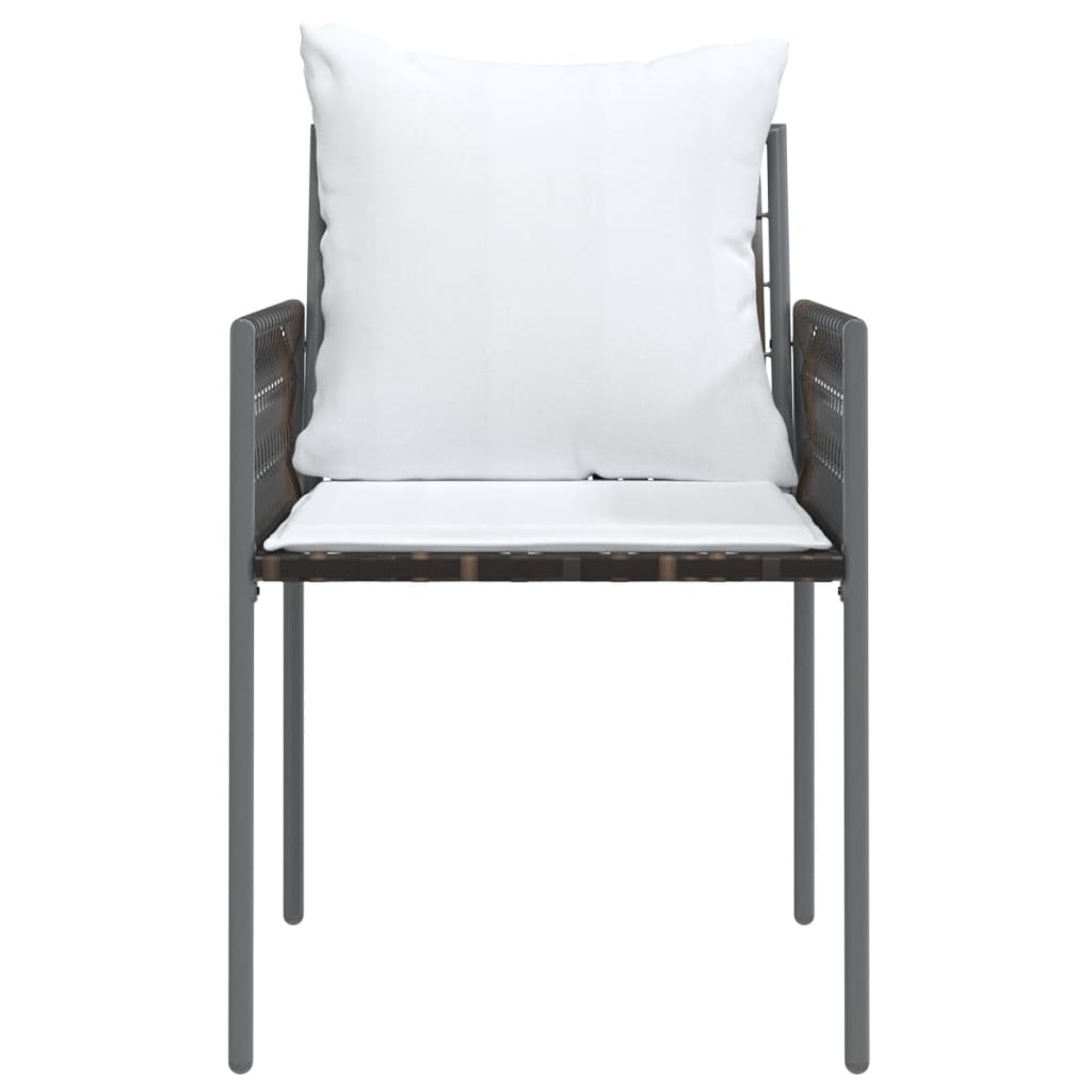 vidaXL Krzesła ogrodowe z poduszkami, 6 szt., brązowe, 54x61x83 cm