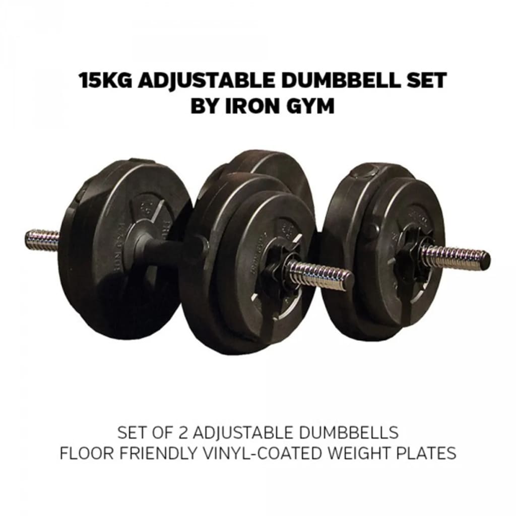 Iron Gym Zestaw regulowanych hantli, 15 kg, IRG031