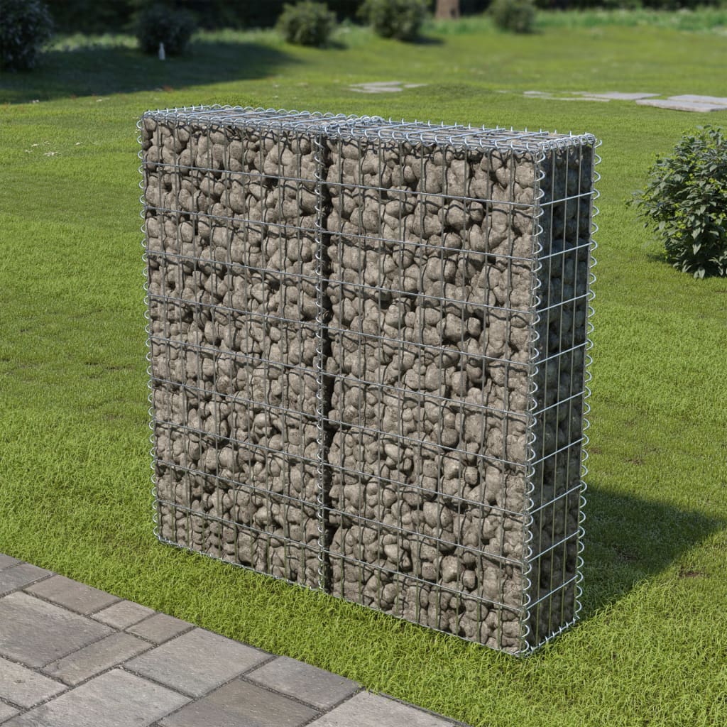 vidaXL Ściana gabionowa z pokrywami, stal galwanizowana, 100x20x100 cm