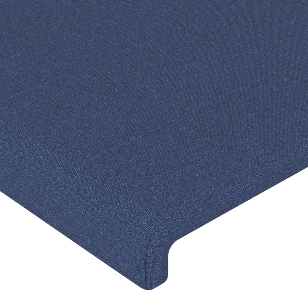 vidaXL Zagłówek do łóżka z LED, niebieski, 200x5x78/88 cm, tkanina
