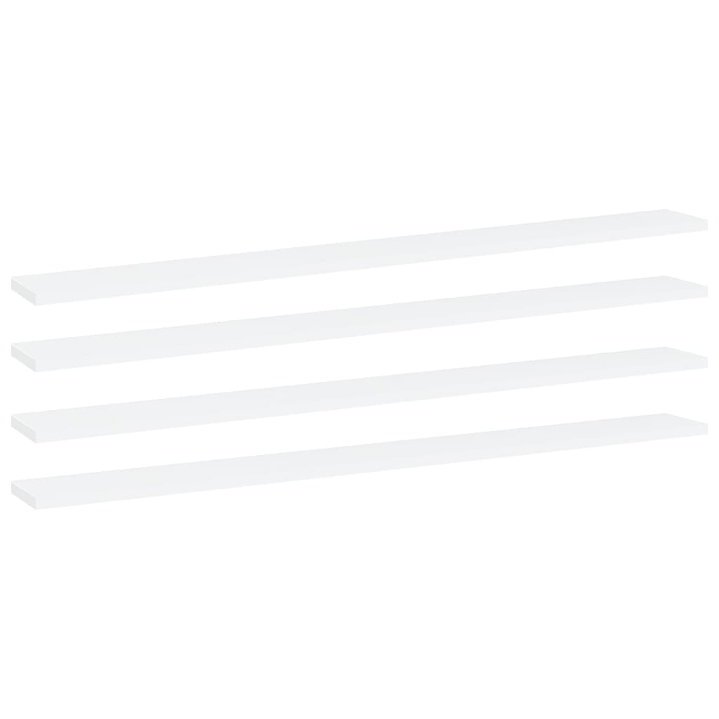 vidaXL Półki na książki, 4 szt., białe, 100x10x1,5 cm, płyta wiórowa