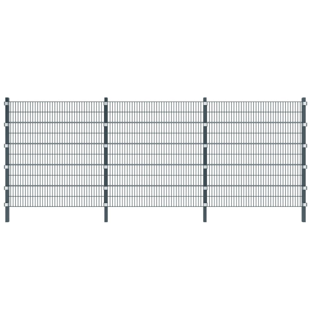 vidaXL Panel ogrodzeniowy z słupkami, 6 x 2 m, antracytowa szarość