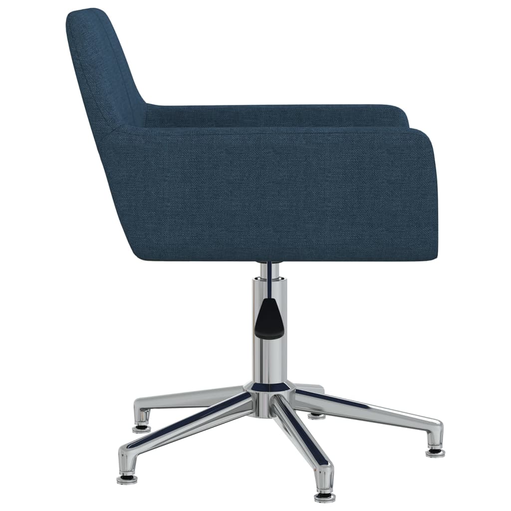 vidaXL Obrotowe krzesła stołowe, 6 szt., niebieskie, obite tkaniną