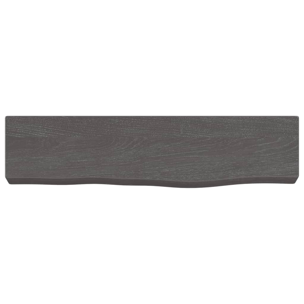 vidaXL Półka, ciemnobrązowa, 40x10x4 cm, wykończone lite drewno dębowe