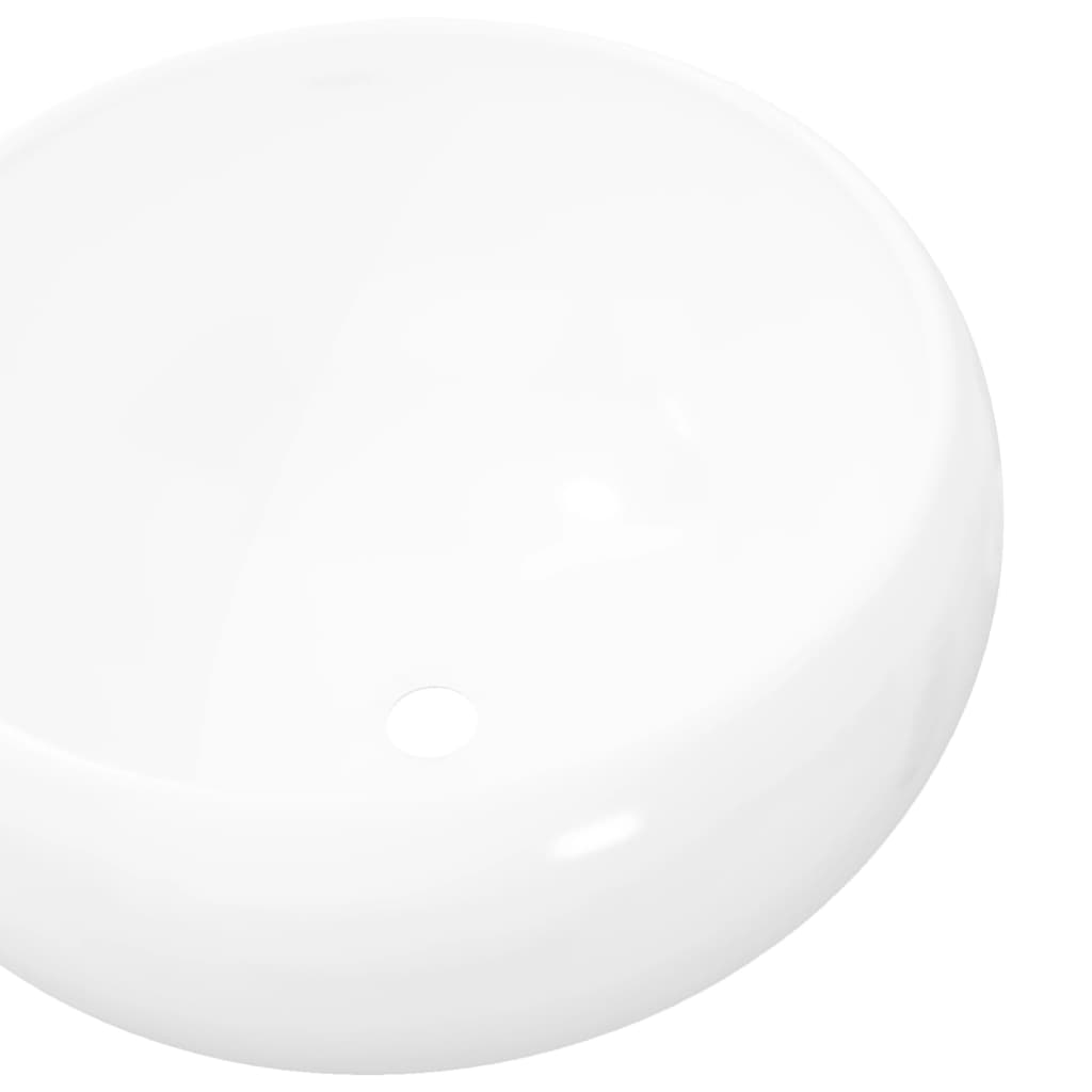vidaXL Umywalka ceramiczna, okrągła 40 x 15 cm, biała
