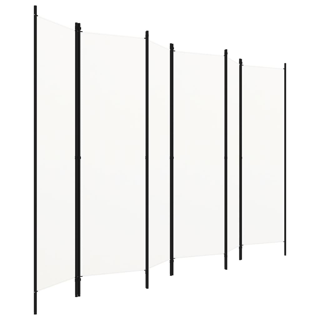 vidaXL Parawan 6-panelowy, biały, 300 x 180 cm