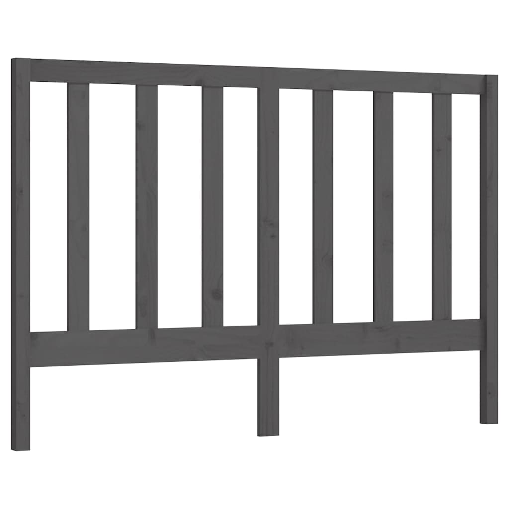 vidaXL Wezgłowie łóżka, szare, 146x4x100 cm, lite drewno sosnowe