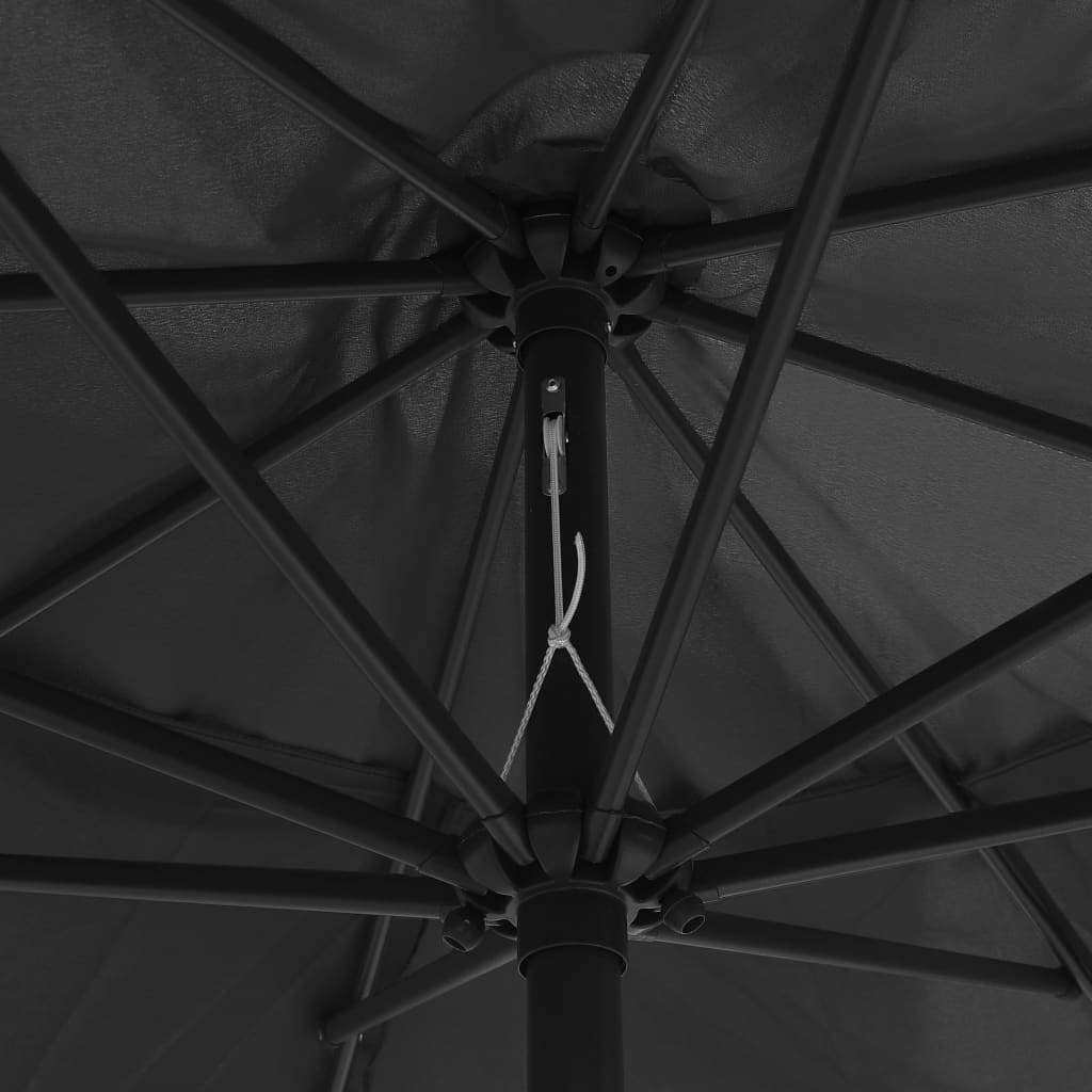 vidaXL Parasol ogrodowy na metalowym słupku, 400 cm, antracytowy