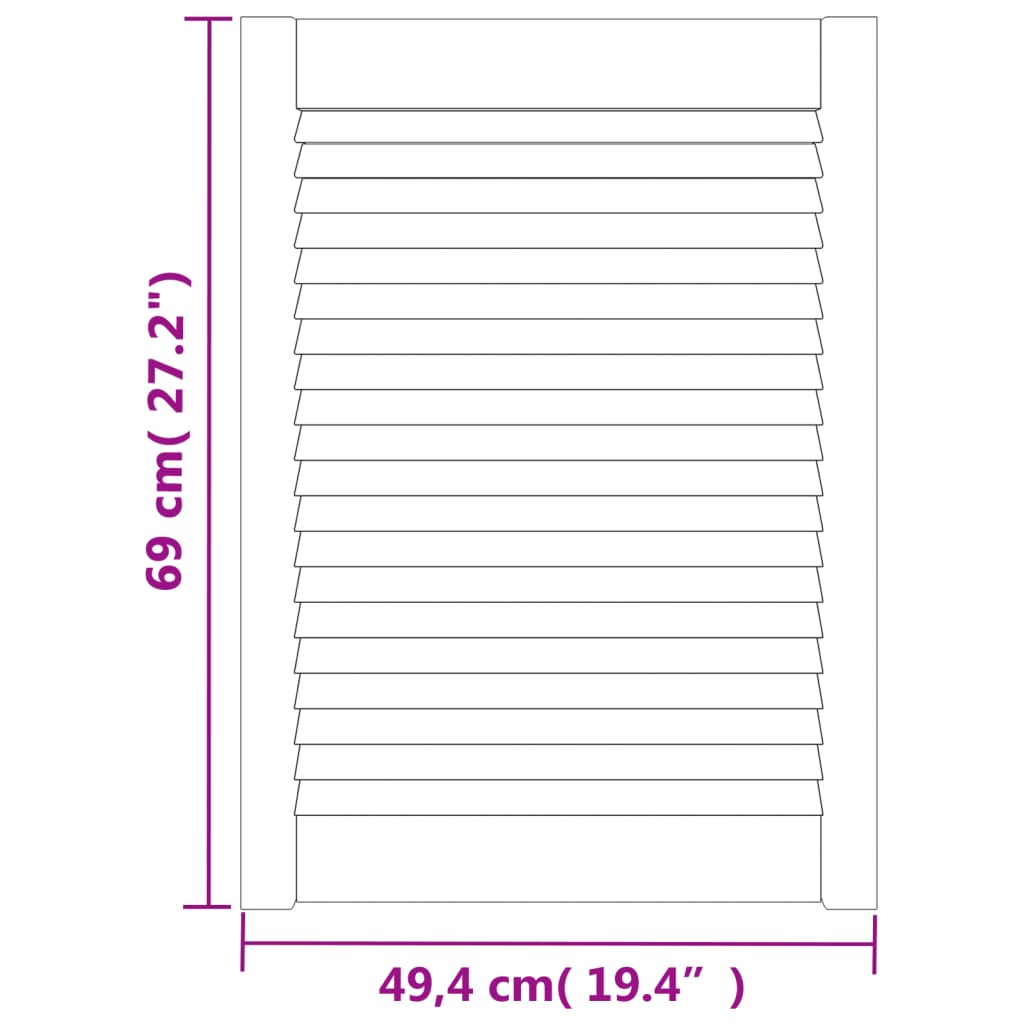 vidaXL Drzwi żaluzjowe do szafki, 4 szt., białe, 69x49,4 cm, sosnowe