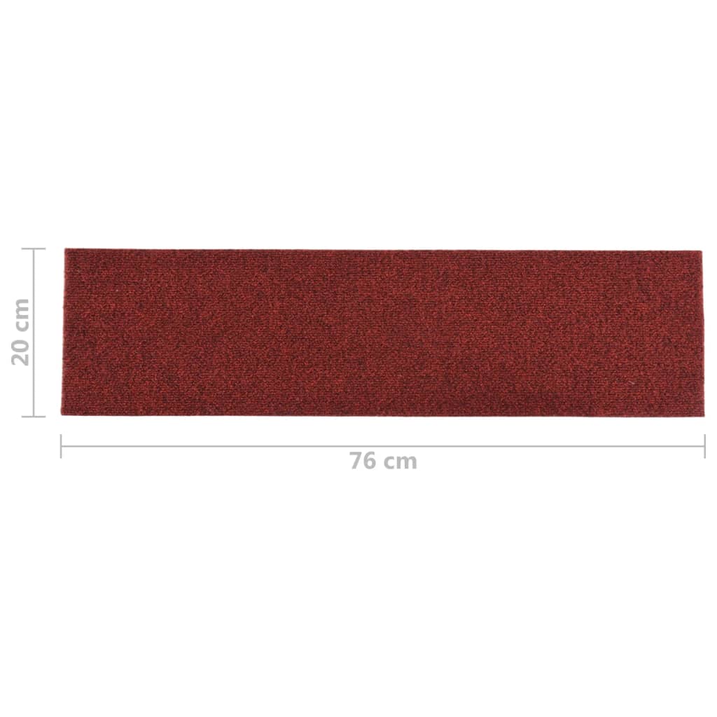 vidaXL Samoprzylepne nakładki na schody, 15 szt., 76x20 cm, czerwone