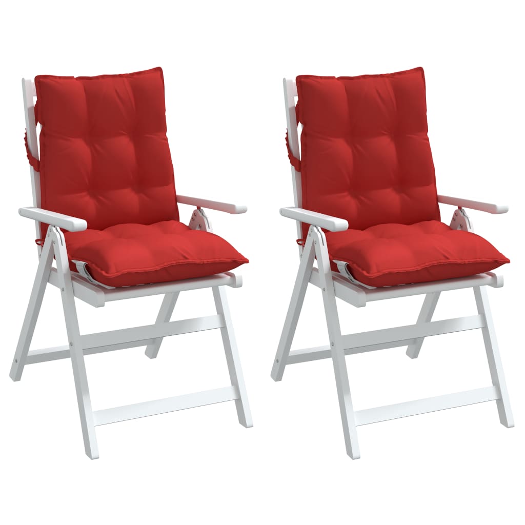 vidaXL Poduszki na krzesła z niskim oparciem, 2 szt., czerwone