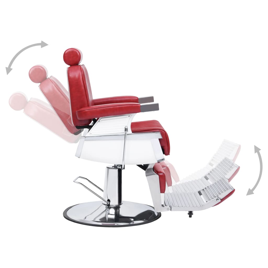 vidaXL Fotel barberski, czerwony, 68x69x116 cm, sztuczna skóra