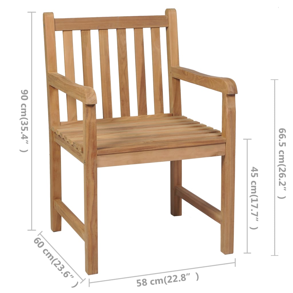 vidaXL Krzesła ogrodowe 8 szt., z szarymi poduszkami, drewno tekowe