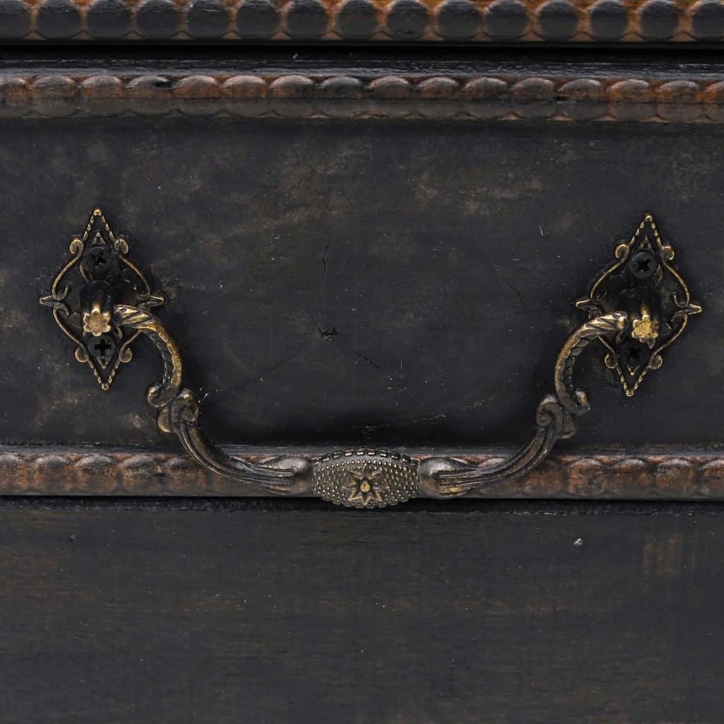 vidaXL Drewniany kufer, duży, czarny