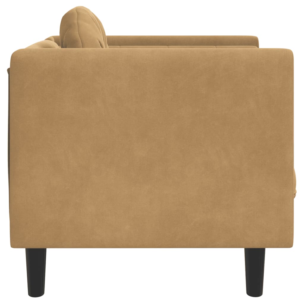 vidaXL Fotel z poduszkami, brązowy, aksamit