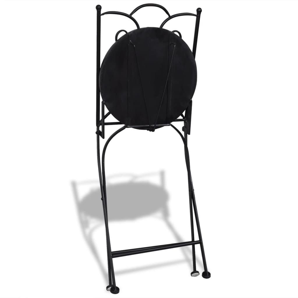 vidaXL Składane krzesła bistro, 2 szt., ceramiczne, niebiesko-białe