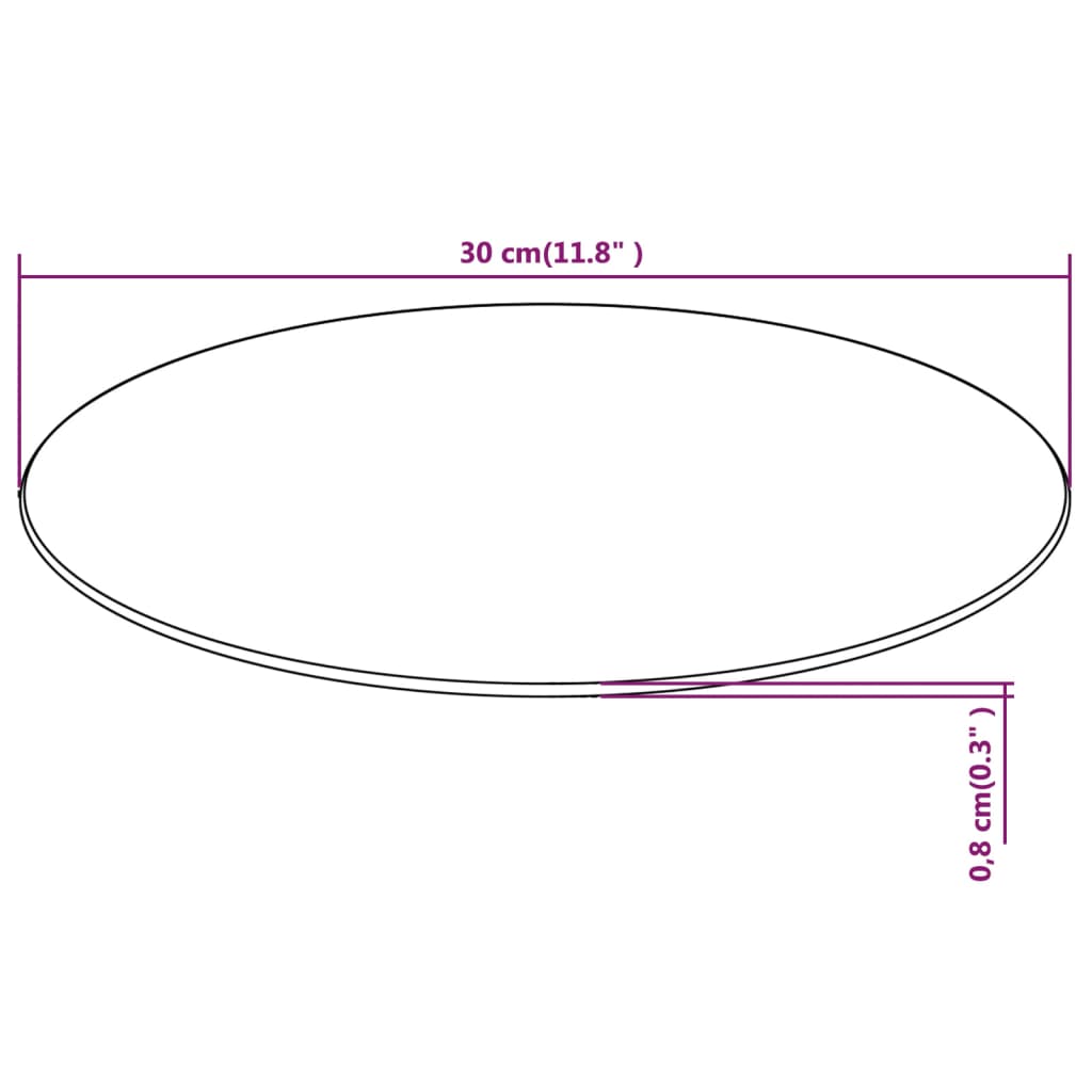 vidaXL Blat stołu szklany, okrągły 300 mm