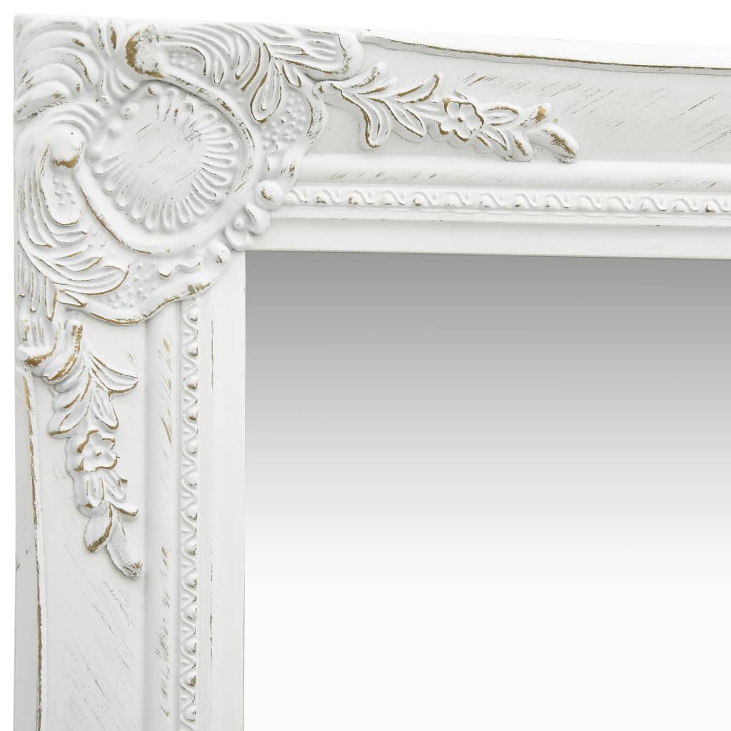 vidaXL Lustro ścienne w stylu barokowym, 40x40 cm, białe