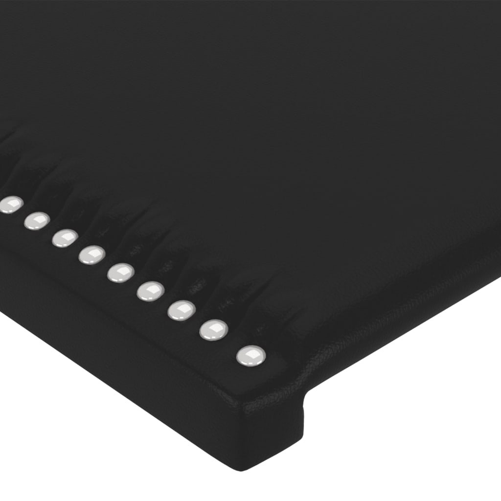 vidaXL Zagłówek do łóżka z LED, czarny 183x16x118/128cm sztuczna skóra