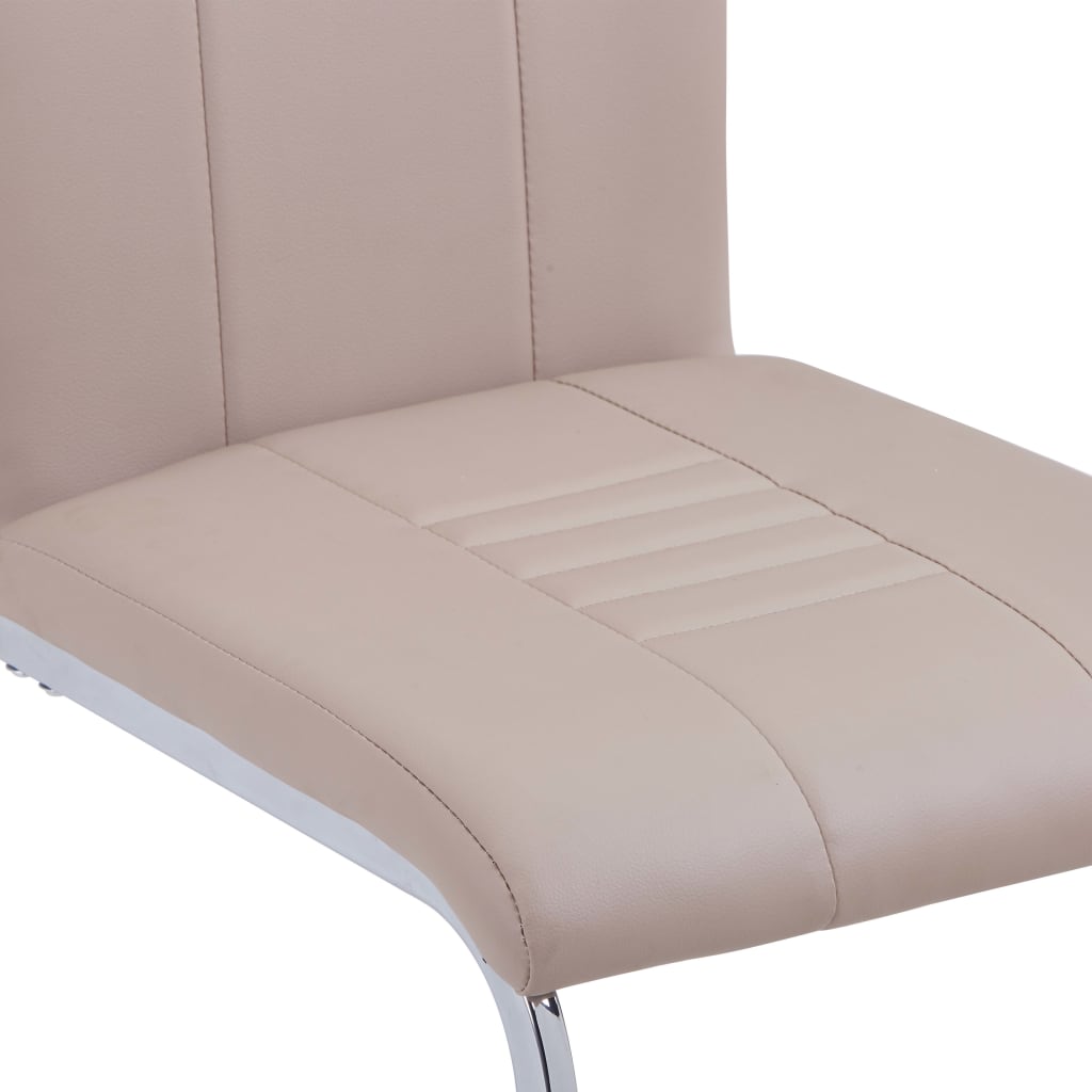 vidaXL Krzesła stołowe, wspornikowe 6 szt., cappuccino, sztuczna skóra