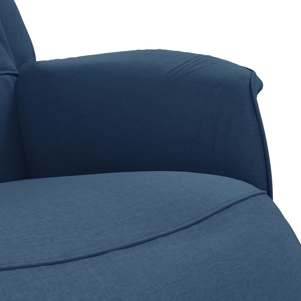 vidaXL Fotel rozkładany z podnóżkiem, niebieski, tkanina
