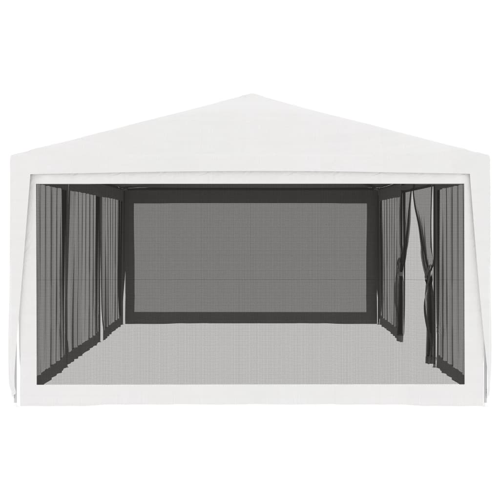 vidaXL Namiot imprezowy z 4 siatkowymi ściankami, 4x9 m, biały