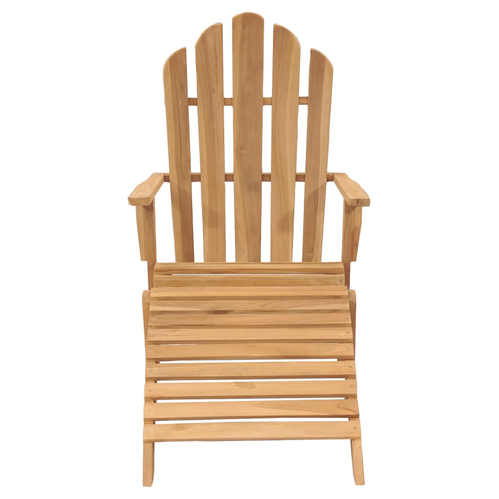 vidaXL Krzesło Adirondack z podnóżkiem, lite drewno tekowe