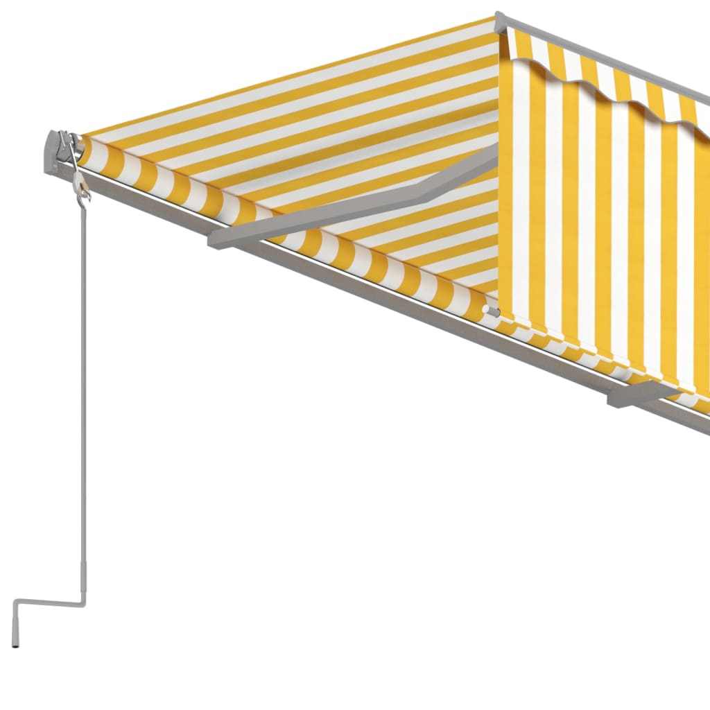 vidaXL Automatycznie zwijana markiza z zasłoną, 4,5x3 m, żółto-biała